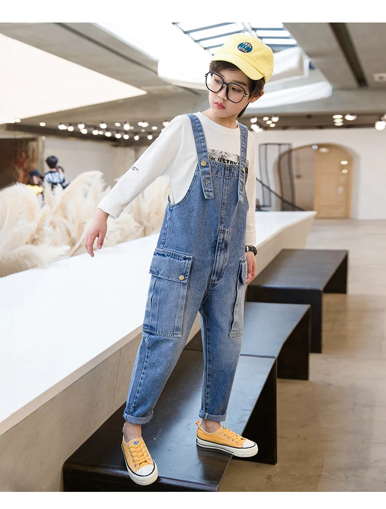 Teens Boys Jeans Overalls Rompers 6 7 8 9 10 11 12 13 14 School Denim Jumpsuit Pants Overalls for Big Boys pants