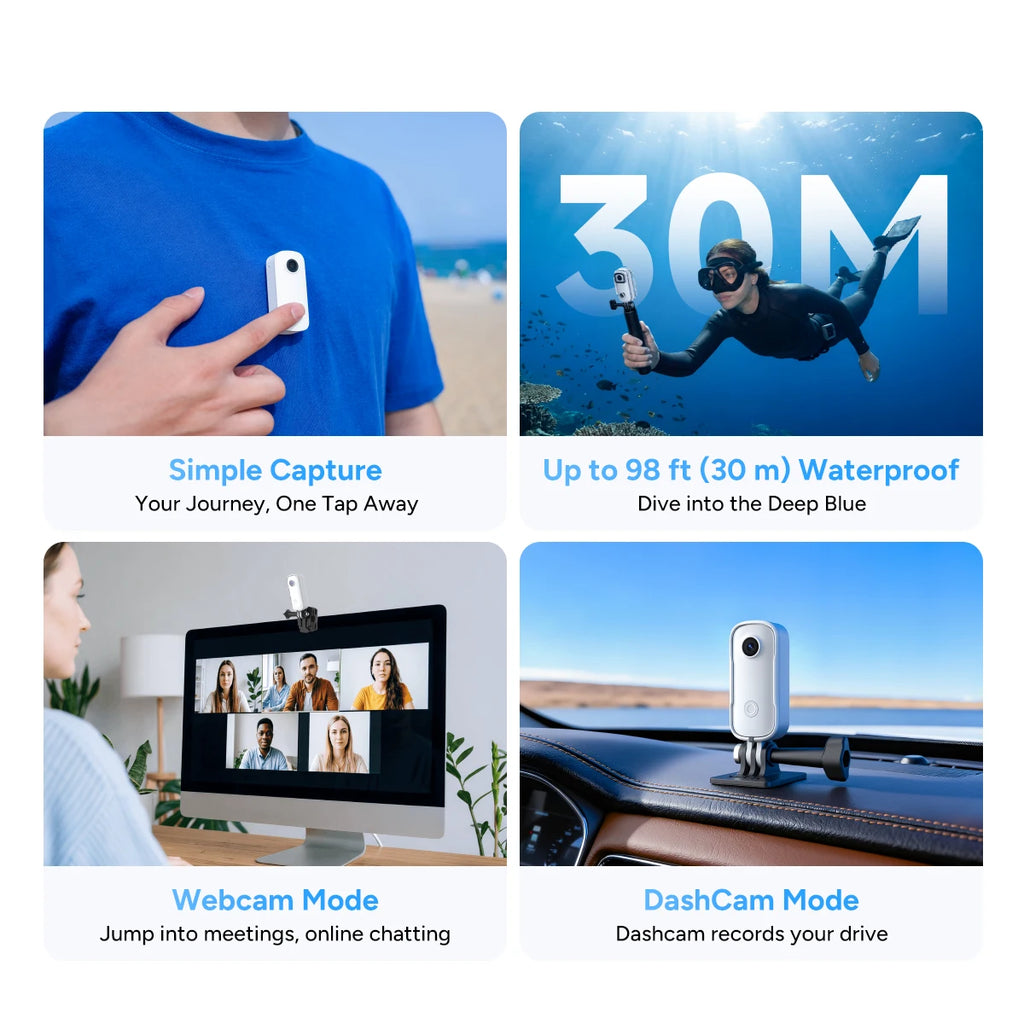 SJCAM C100 Pro Thumb Action Camera 4K Upgraded from C100+ More Stable Connection Clearer Image Cycling Vlogging Mini Camera