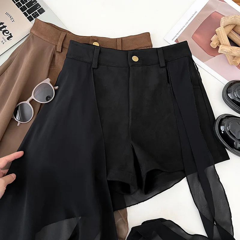 Straight Shorts for Women's Autumn and Winter 2025 New Hip-wrapped and Thin Spice Girls High-waisted Versatile A-word Hot Pants