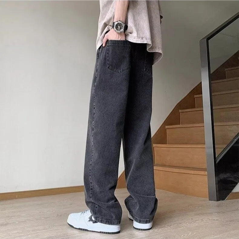 Jeans Men's 2026 Summer New High Street American Loose Straight Pants