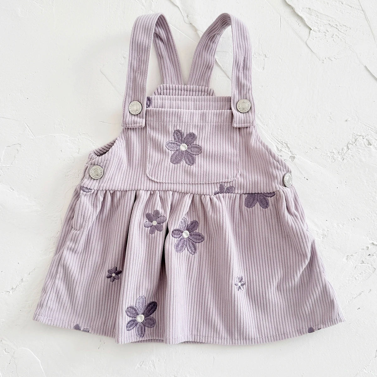 Toddler Infant Girls Denim Dresses Flowers Embroidery Strap Knee-Length Kids' Dresses One-piece 0-3 Years Overall Girl Clothes