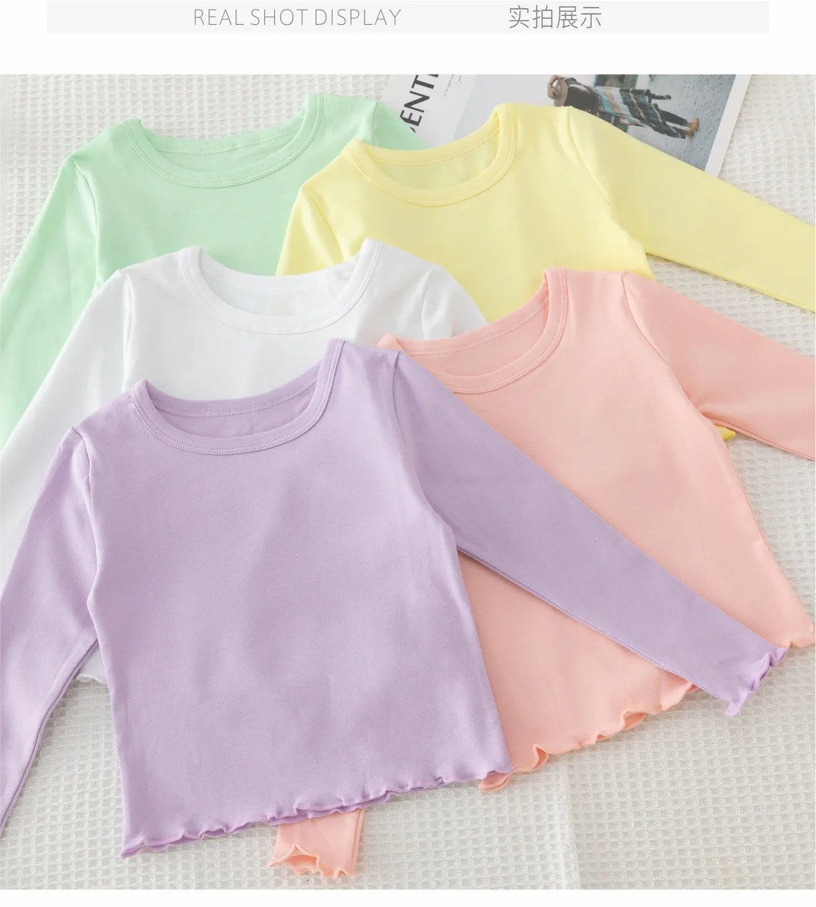 Girls Long Sleeve T-shirts For Children Spring Autumn Cotton T-shirt Tops