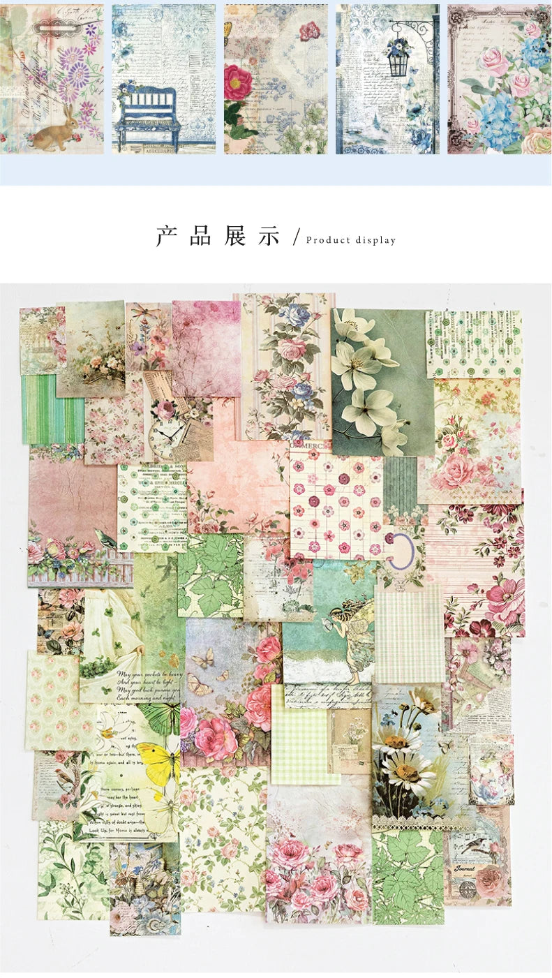 400pcs Garden Post Office Collection Light Paper Material Pack DIY Handbook Collage Journal Notebook Scrapbook Envelope