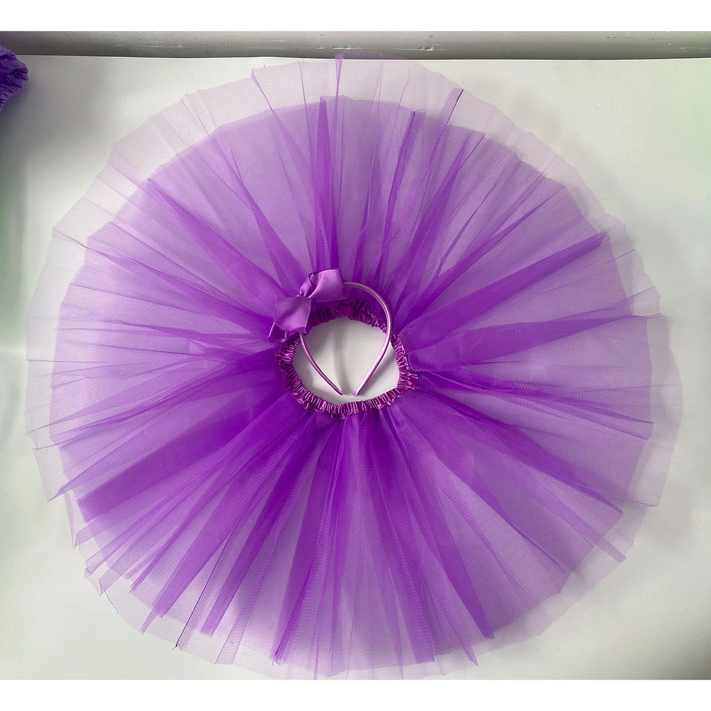 Girls' Bow Headband With Tutu Skirt 2pcs/Set, Skirt Length 30cm No Lining, Suitable for Ballet Dancing Parties Christmas Dress