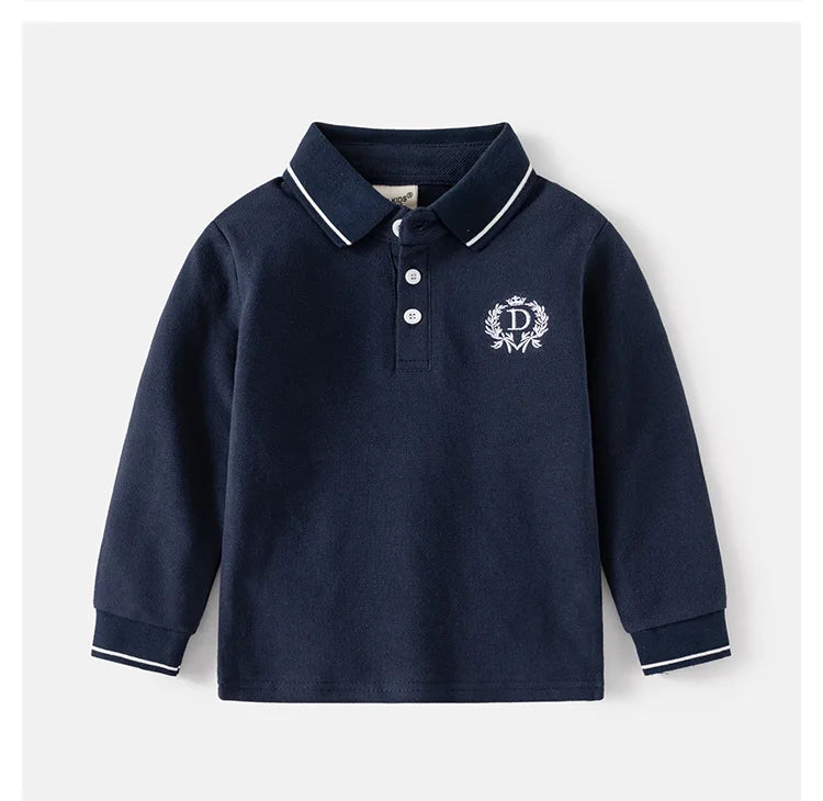 Elegant Boys Polo T-shirts Toddler Kids Tops Long Sleeve Children's Clothes