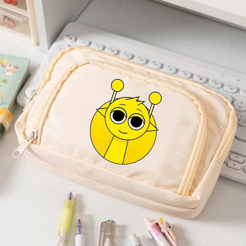 Sprunki Pencil Case Kids Kawaii Stationery Bags Student Back To School Supplies Children Storage Large Capacity Pen Pouch Gift