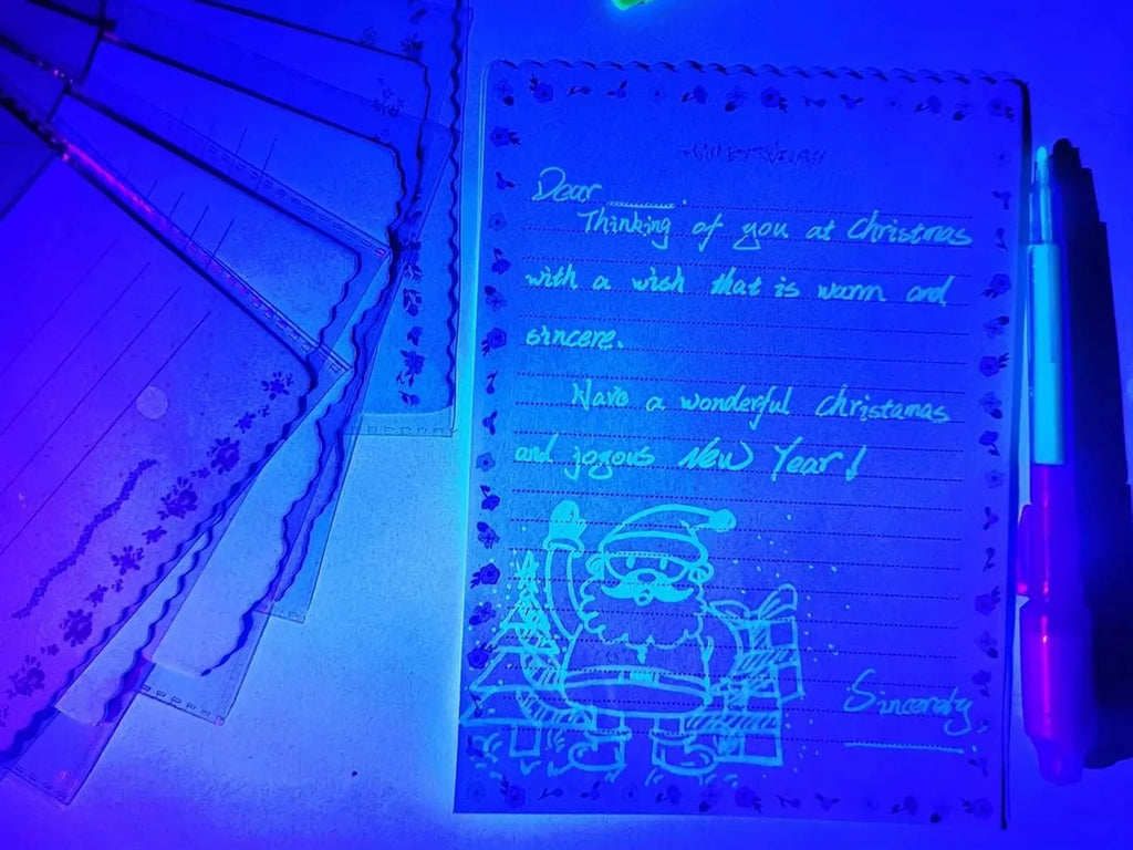 12pcs Invisible Ink Pen Spy Pen with UV Light Magic Marker for Secret Message Treasure Box Prizes Kids Party Favors Toys Gift