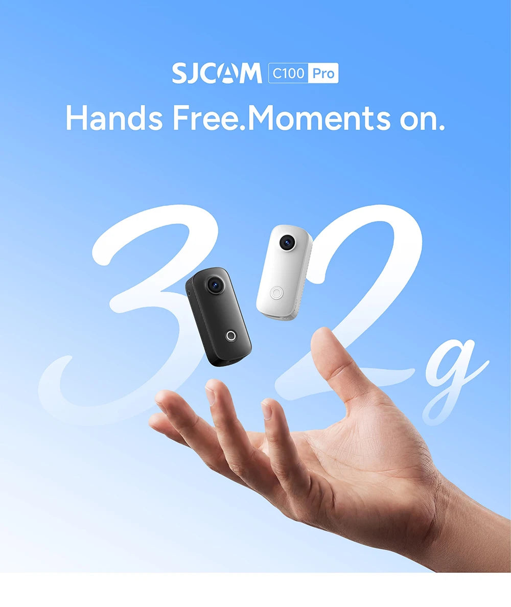 SJCAM C100 Pro Thumb Action Camera 4K Upgraded from C100+ More Stable Connection Clearer Image Cycling Vlogging Mini Camera