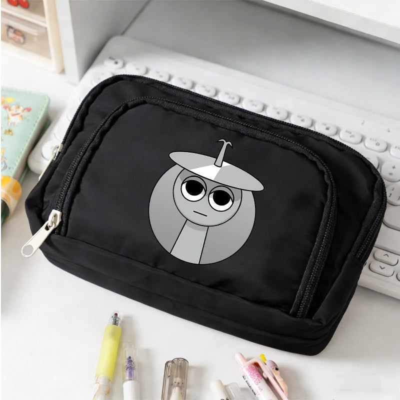 Sprunki Pencil Case Kids Kawaii Stationery Bags Student Back To School Supplies Children Storage Large Capacity Pen Pouch Gift