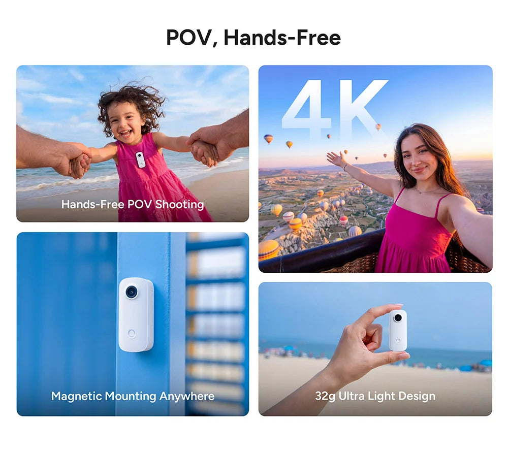 SJCAM C100 Pro Thumb Action Camera 4K Upgraded from C100+ More Stable Connection Clearer Image Cycling Vlogging Mini Camera
