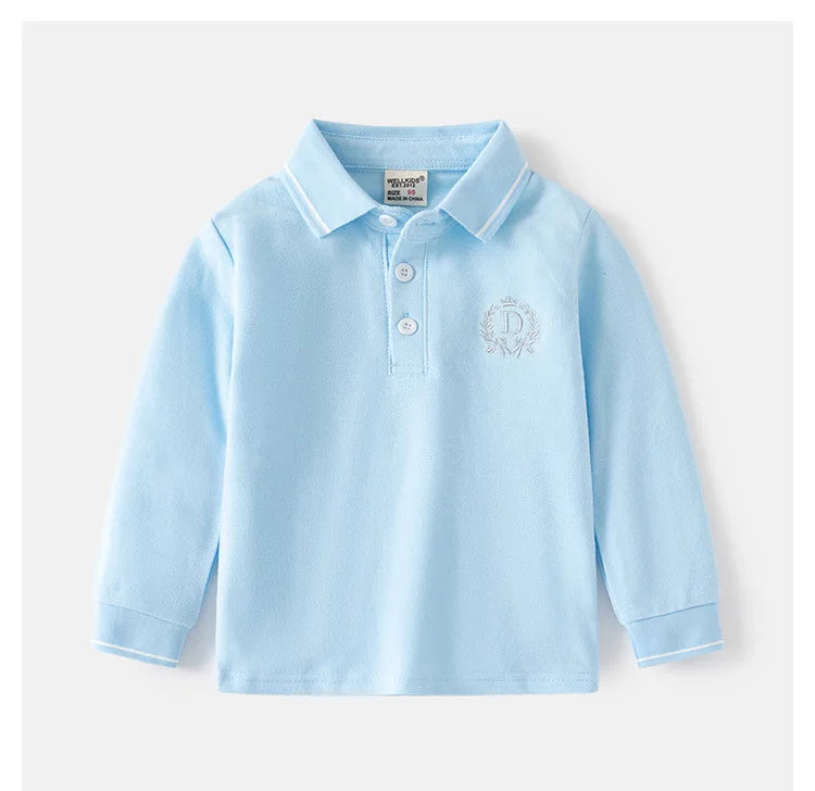 Elegant Boys Polo T-shirts Toddler Kids Tops Long Sleeve Children's Clothes