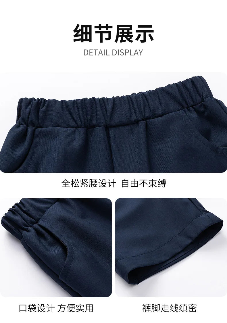 Boys British School Uniforms Shirt Shorts Girls Preppy Dress Kids Japan Korean Clothes Sets Children Students Summer Outfits