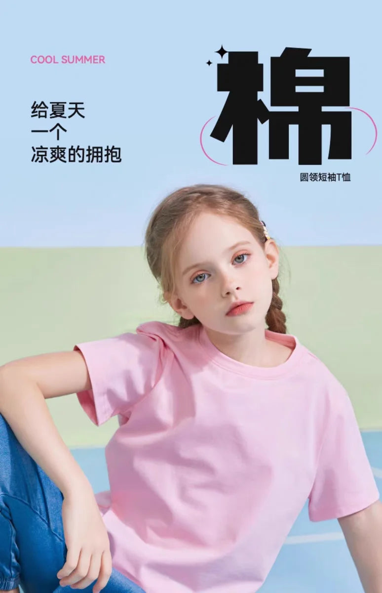 Thinking Girl T-shirt for Girls Cotton Kids TShirt Cartoon Children Casual Clothes Teen Baby Girl Casual Y2K Tops 6 8 10 12 Year