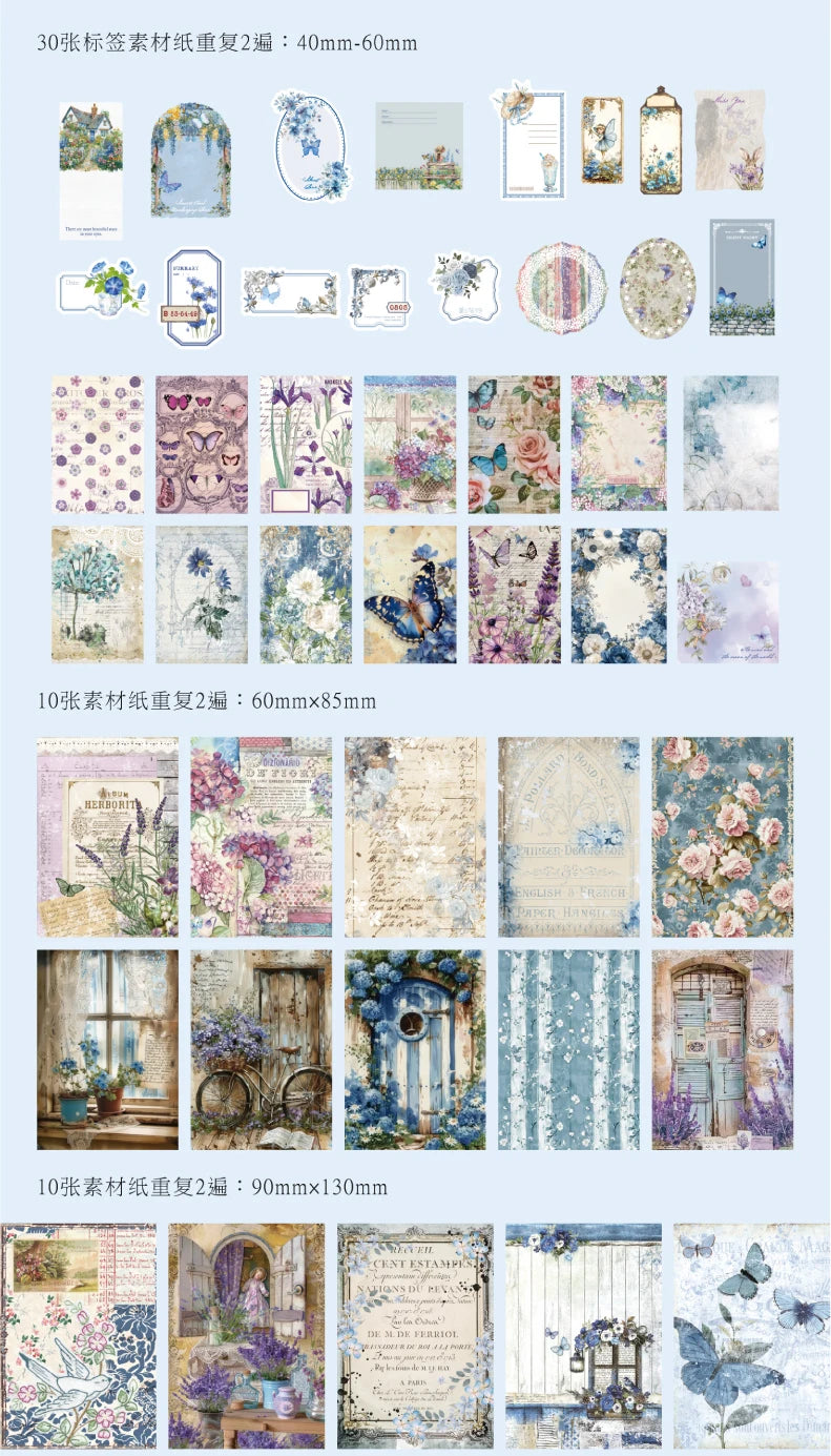 400pcs Garden Post Office Collection Light Paper Material Pack DIY Handbook Collage Journal Notebook Scrapbook Envelope