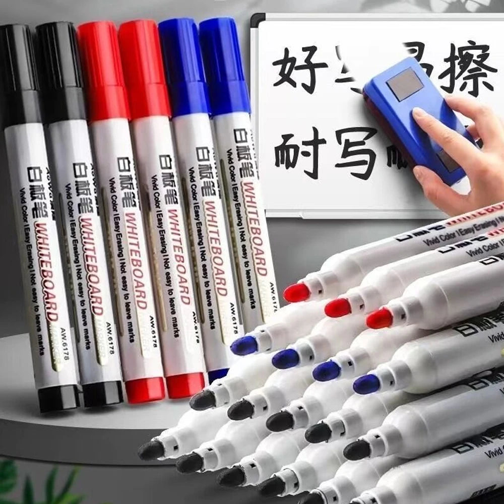 100-1pcs Erasable Whiteboard Marker Pen Blackboard Marker Teaching Chalk for Glass Ceramics Office School Art Marker Stationery