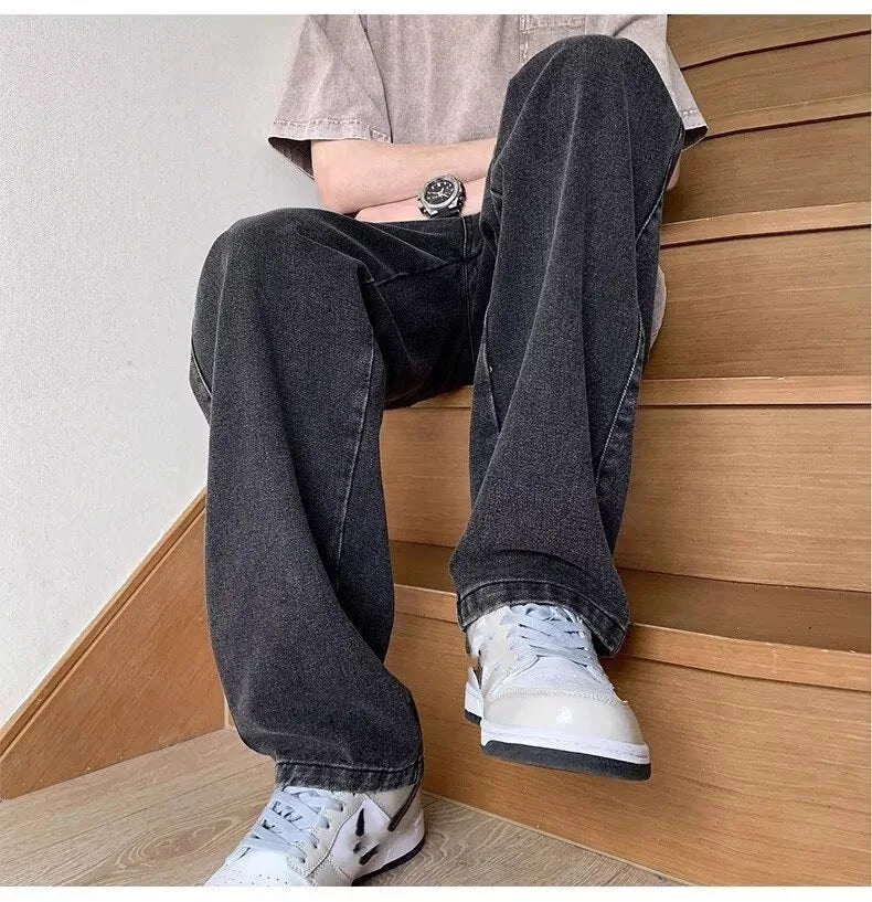 Jeans Men's 2026 Summer New High Street American Loose Straight Pants