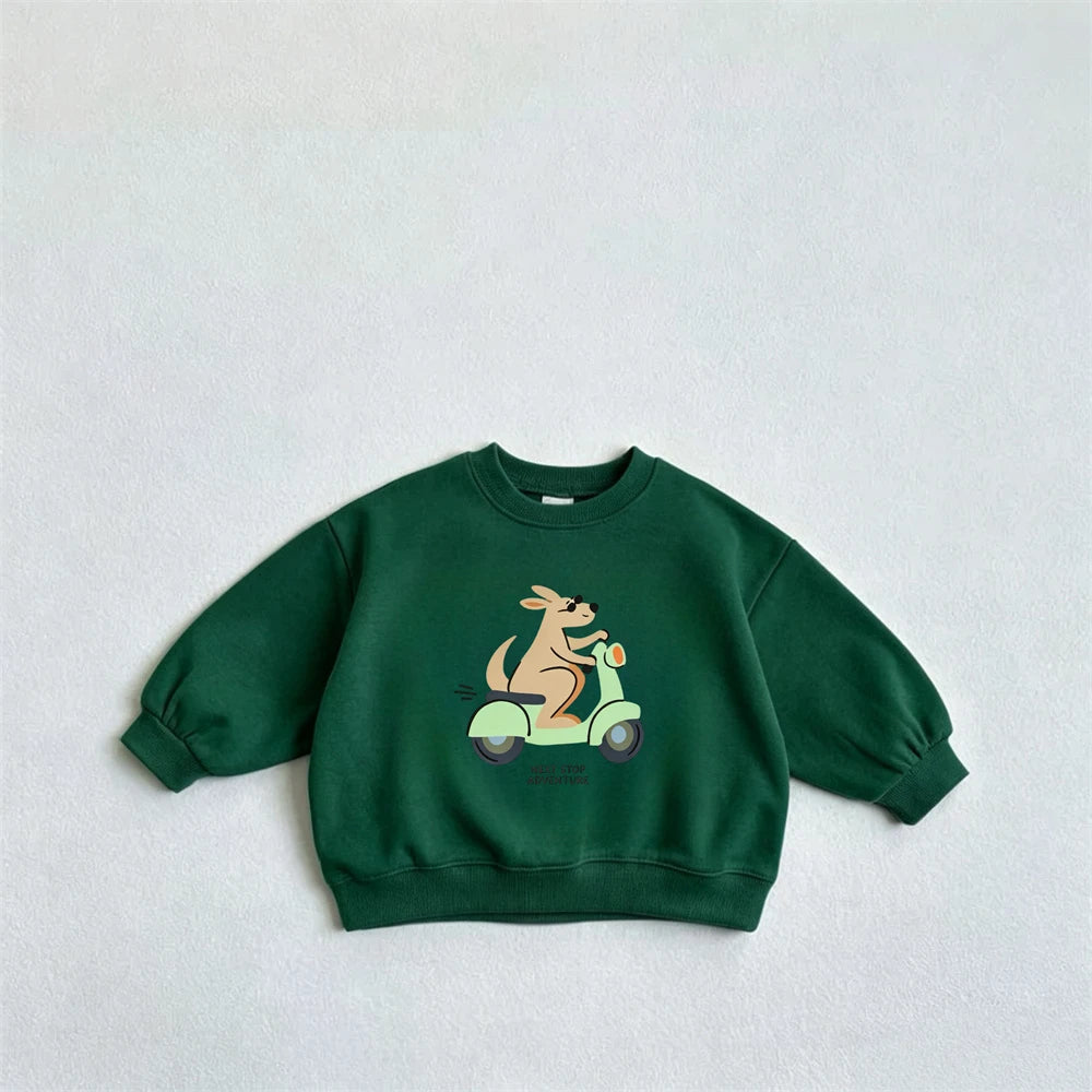 Cartoon Fashion Clothing Long-sleeved Tops Outer Wear Children New Design Cute Printed Tops Boys Loose Casual Autumn Clothes