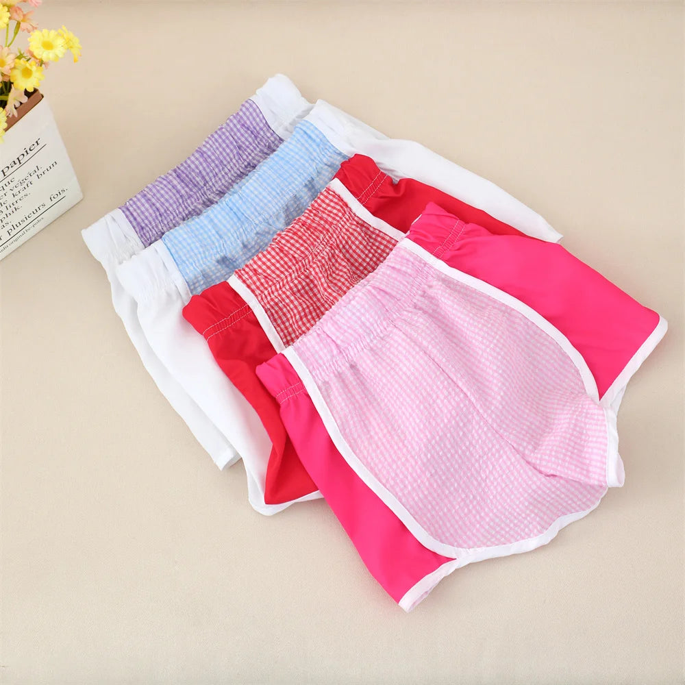 Girls Athletic Shorts Seersucker Lightweight Running Shorts For Teens Kids Quick Dry Sports Active Short Pants