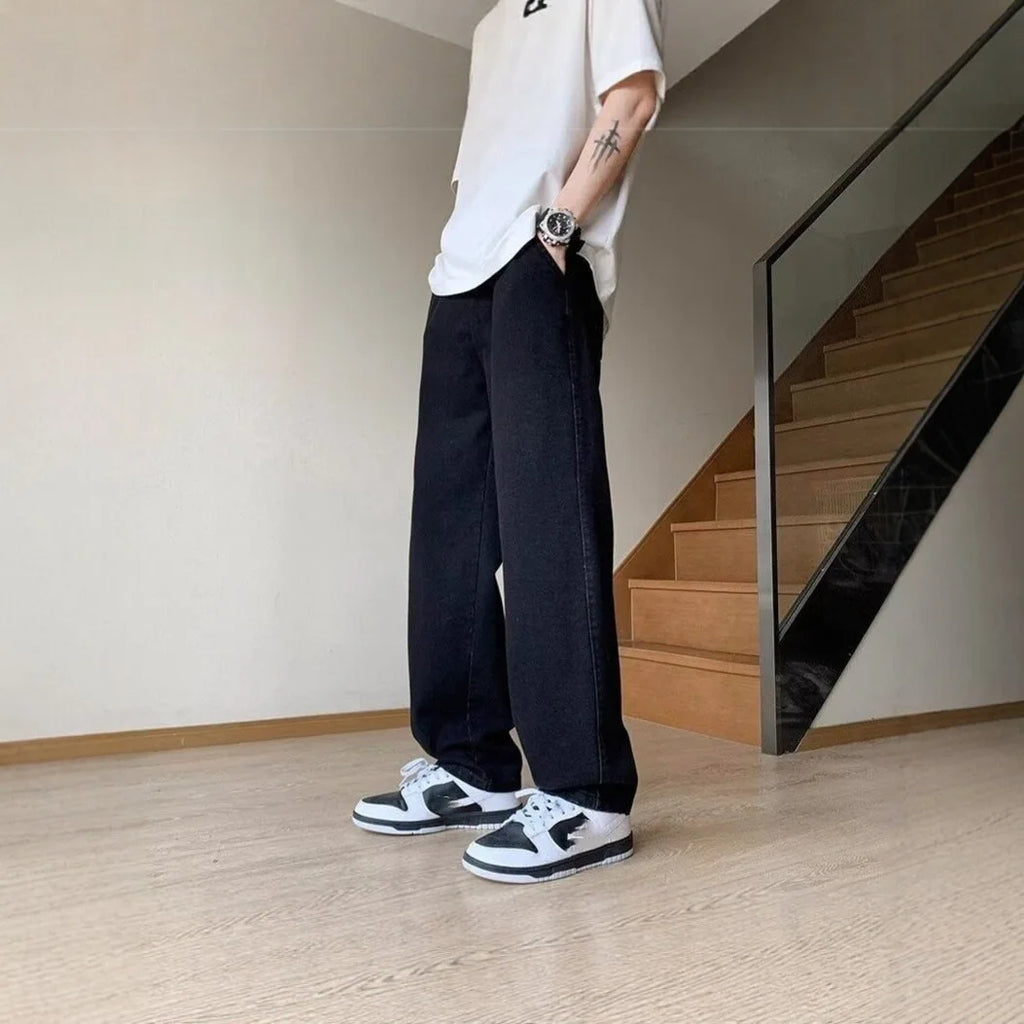 Jeans Men's 2026 Summer New High Street American Loose Straight Pants