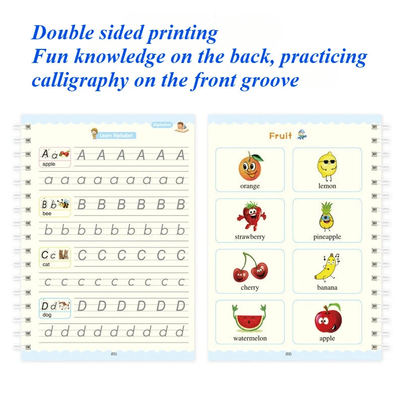 Sank Magic Practice Copybook Pen Preschools Kids Calligraphy English Verison Free Wiping Children Reusable Writing Book